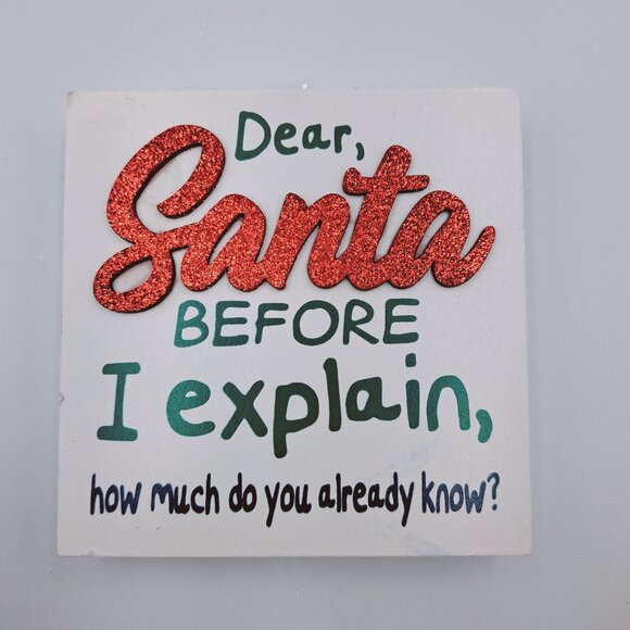 Holiday Glitter Giftbox & Christmas Sparkly Dear Santa Sign - Picture 3 of 10